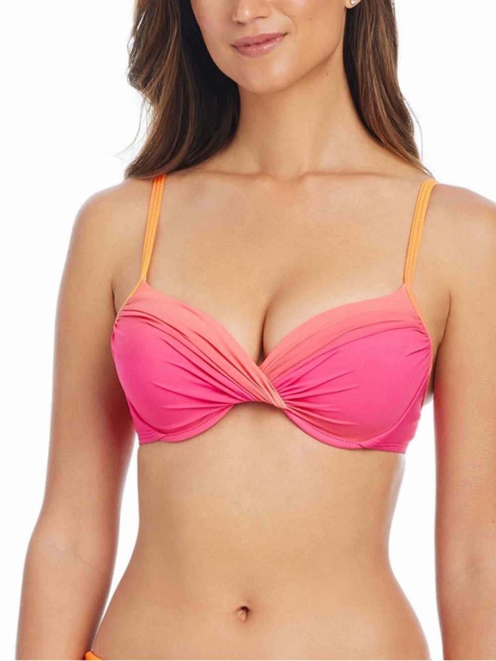 Bleu Rod Beattie Beat The Heat Twist Front Underwire Swim Bikini Top Size 4